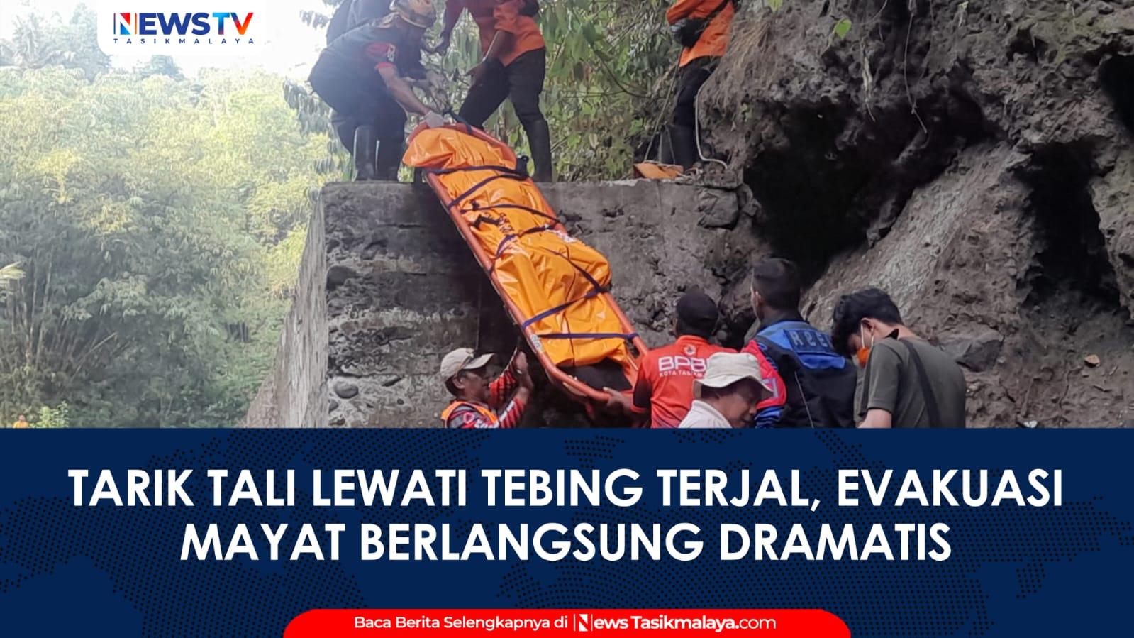 VIDEO: Tarik Tali Lewati Tebing Terjal, Evakuasi Mayat di Sungai Ciloseh Tasikmalaya Berlangsung Dramatis