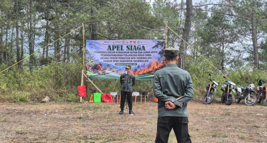 Tekan Risiko Karhutla, Perhutani KPH Tasikmalaya dan BPBD Sepakati PKS Serta Gelar Simulasi Pemadaman di Kadipaten