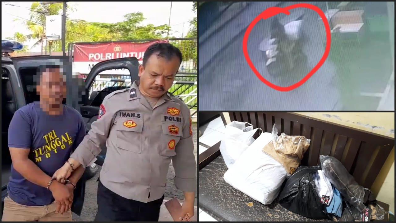 Terekam CCTV Curi Satu Karung Seragam Sekolah di Lapak PKL Cihideung, Buruh Bangunan Ditangkap Polisi