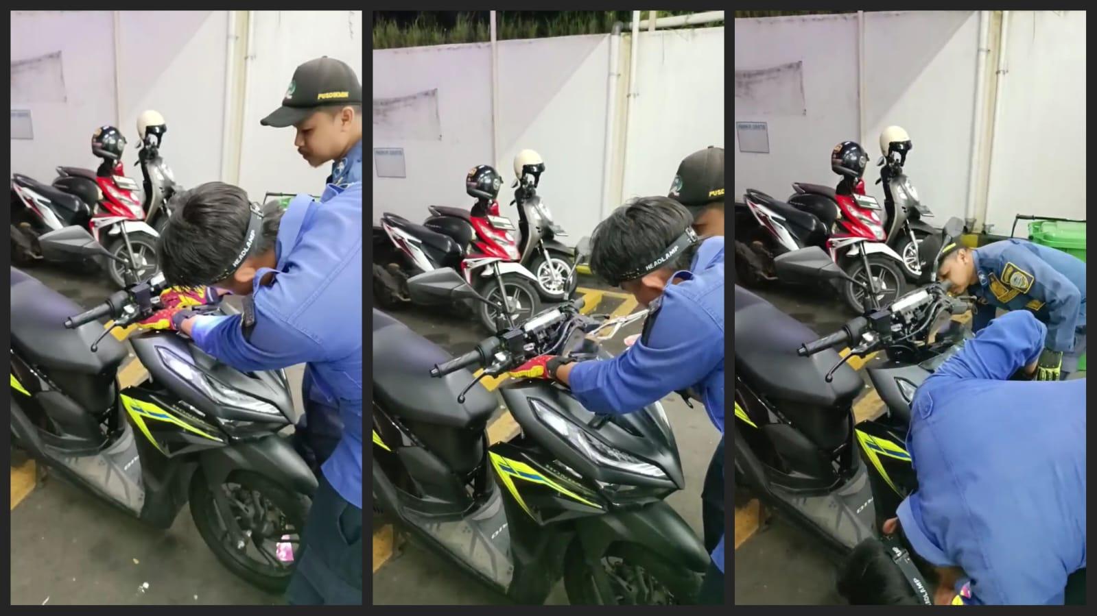 Ular Masuk Body Motor Pegawai Minimarket, Damkar Kota Tasikmalaya Turun Tangan