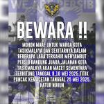 Jelang Puncak Perayaan Persib Juara, Warga Diimbau Waspadai Kemacetan di Kota Tasikmalaya