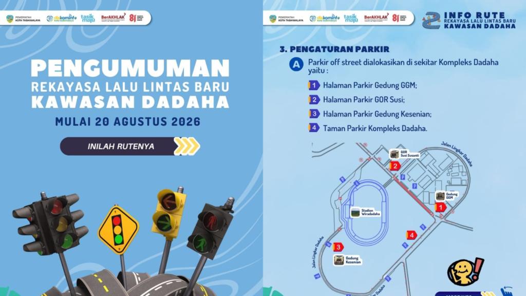 Wajib Tahu! Ini Rute Pengalihan Arus, Sistem Satu Arah dan Titik Parkir Baru di Kompleks Dadaha Tasikmalaya