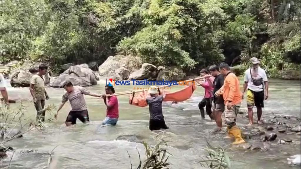 Warga Curug Landung Tasikmalaya Temukan Lansia Meninggal di Sungai, Diduga Terpeleset Saat Menyebrang