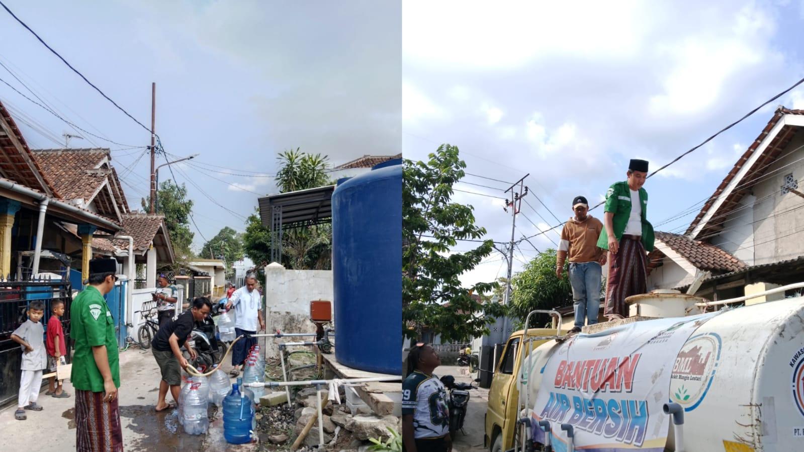 Warga di Belakang Bale Kota Terdampak Kekeringan, GP Ansor Bungursari Turun Tangan Bagikan Air Bersih Gratis