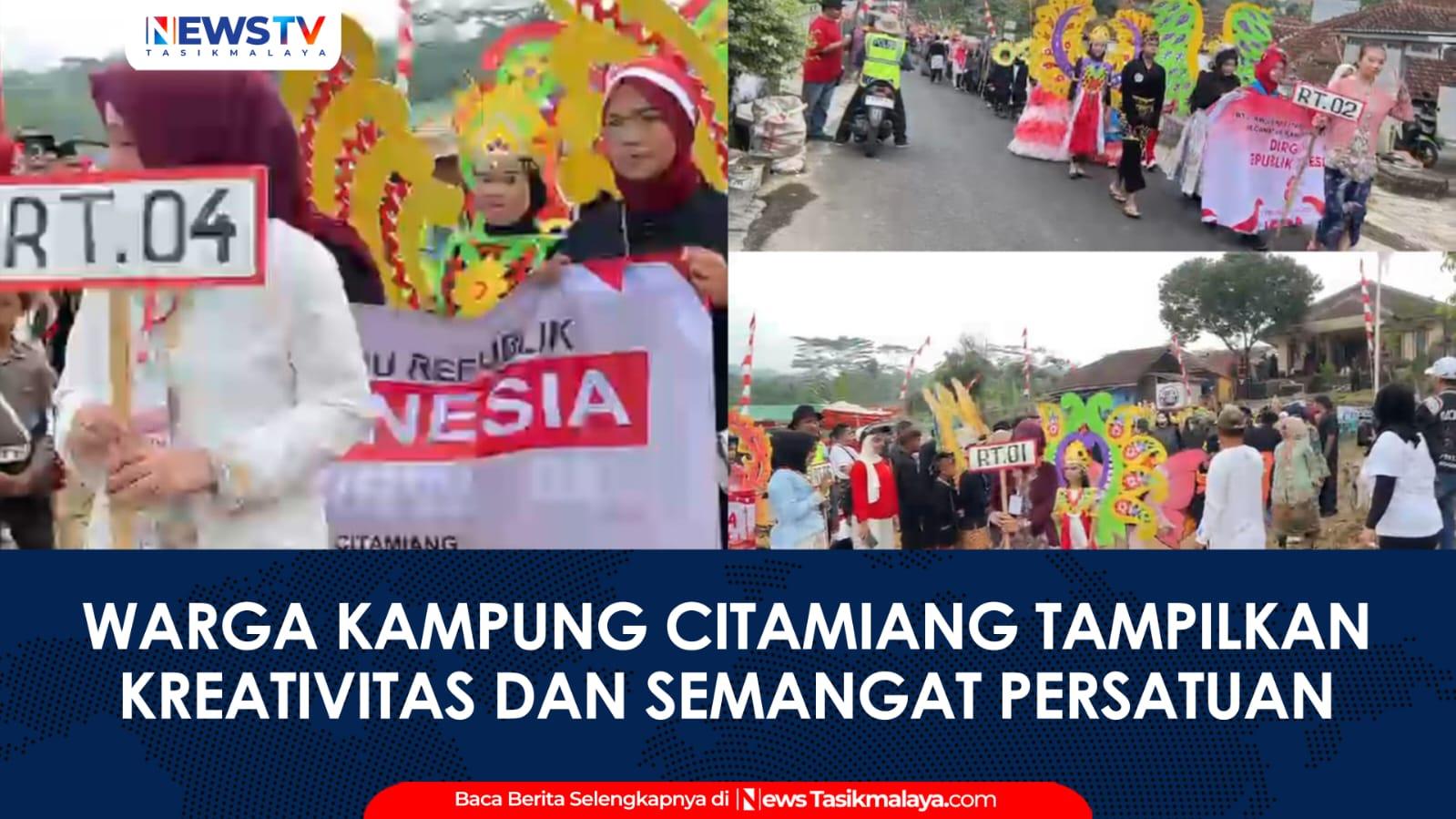 VIDEO: Warga Kampung Citamiang Tasikmalaya Meriahkan Karnaval HUT ke-81 RI, Tampilkan Kreativitas dan Semangat Persatuan