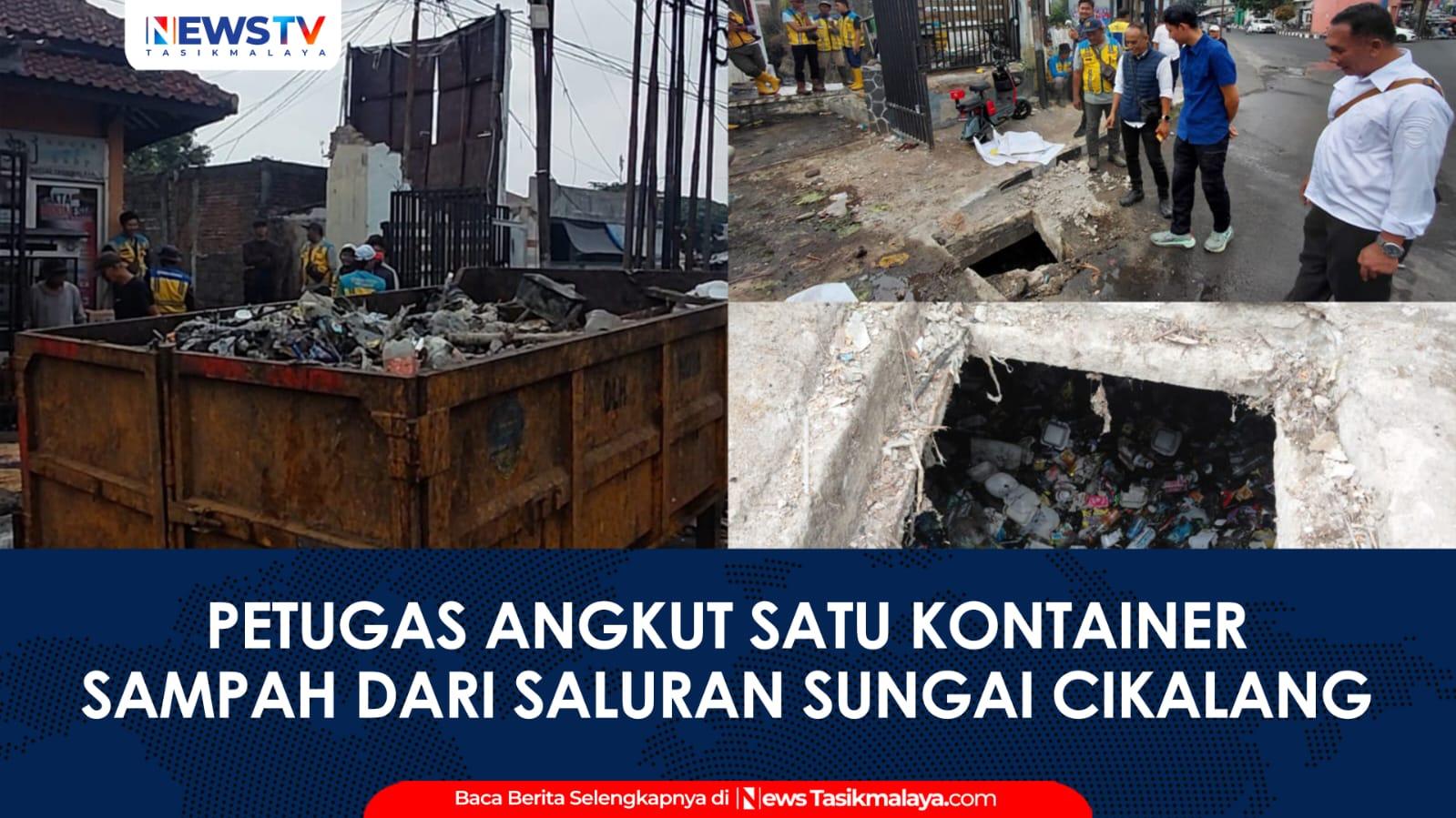 VIDEO: Wow! Petugas Gabungan Angkut Satu Kontainer Sampah dari Saluran Sungai Cikalang Cihideung